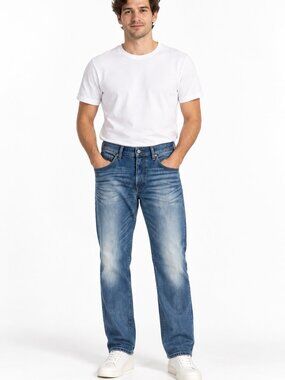 Diesel AKEE Regular Slim-Tapered Jeans W36 L32 Made in Italy Blue Stretch Denim